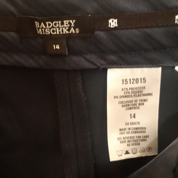Badgley Mischka navy dress pants. - Picture 6 of 6